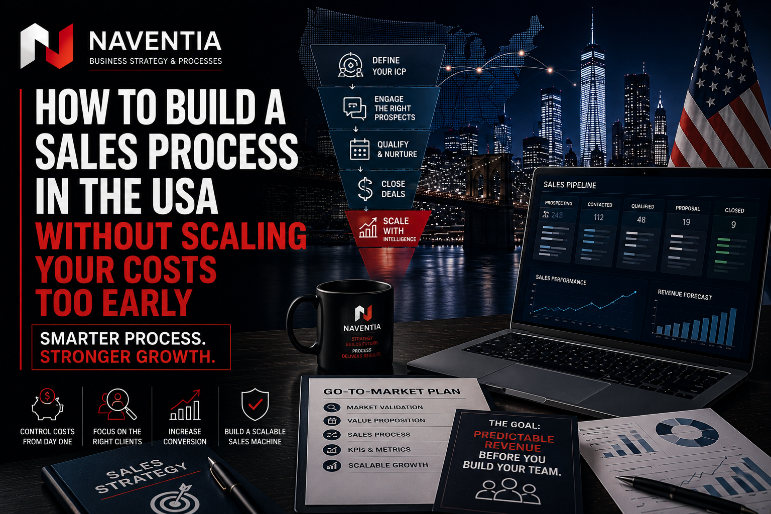 Business executive building a U.S. sales process before hiring a local sales team