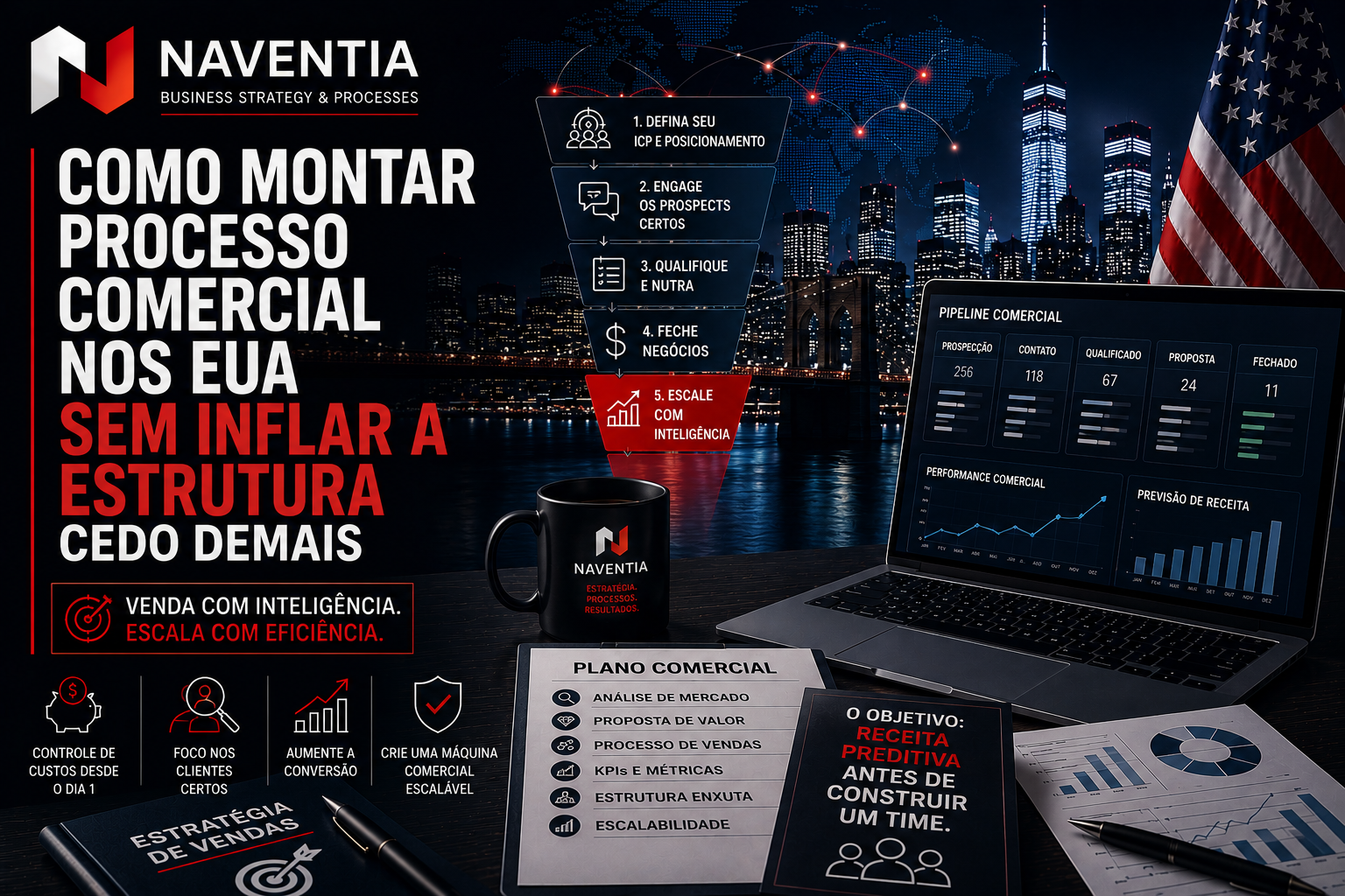 Executivo estruturando processo comercial nos Estados Unidos antes de expandir equipe de vendas