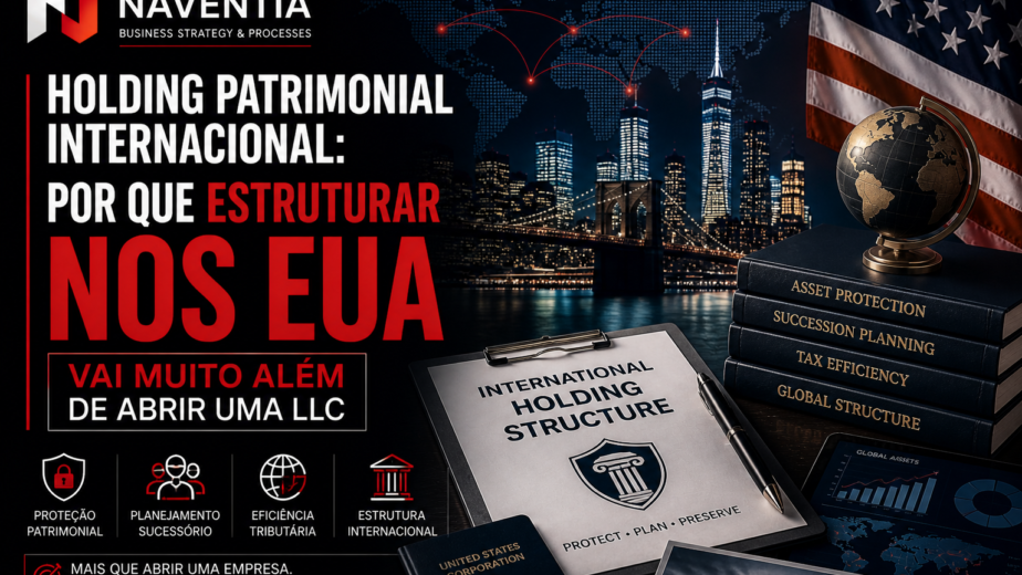 Estrutura de holding patrimonial internacional nos Estados Unidos para proteção de ativos e planejamento sucessório