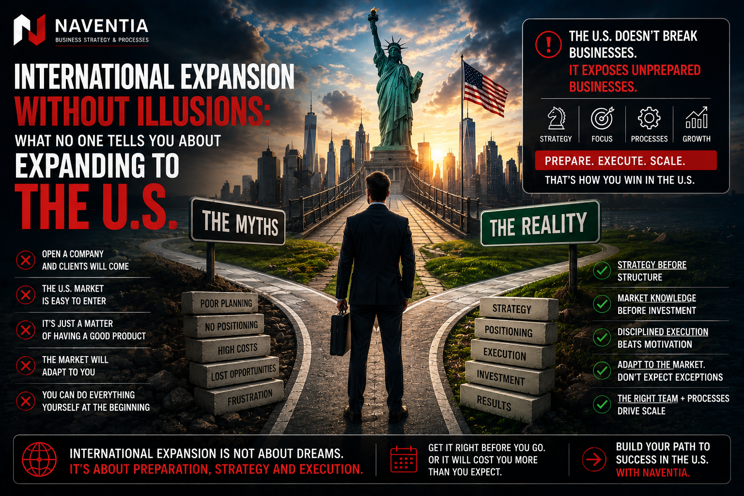 International entrepreneur evaluating strategic expansion into the U.S. market