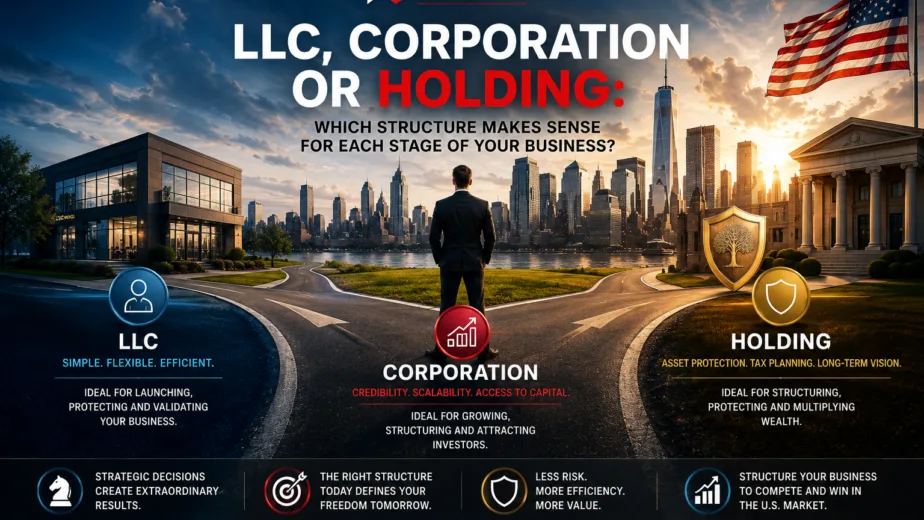 Comparison of LLC, Corporation, and Holding Company structures for businesses expanding internationally.