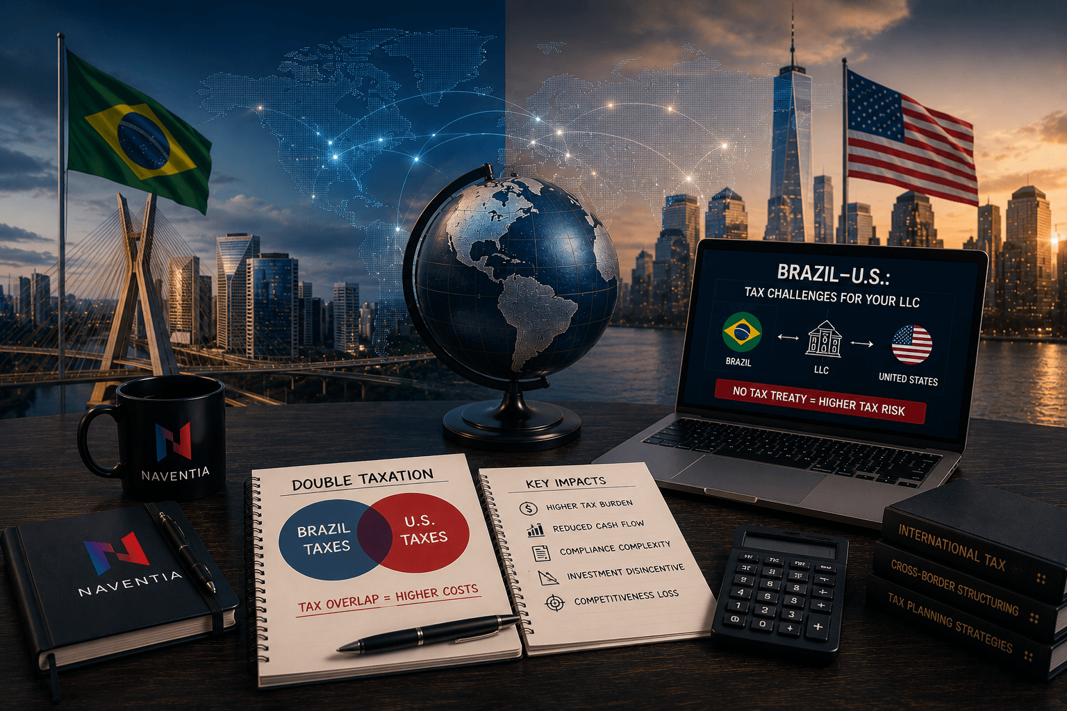 Bitributação Brasil-EUA: como a ausência de tratado impacta sua LLC