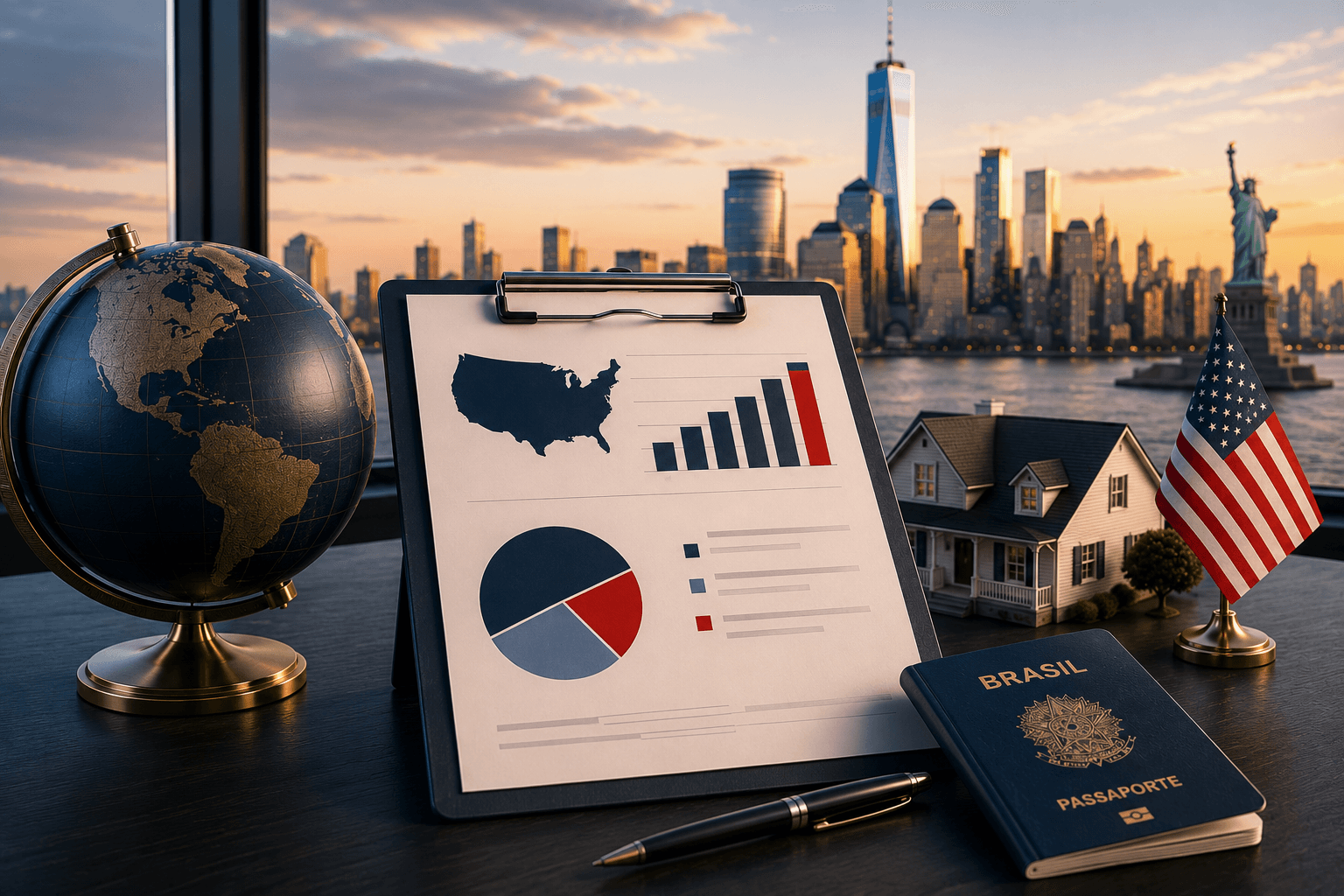 Consultores tributários analisando estratégias para evitar a bitributação entre Brasil e Estados Unidos.