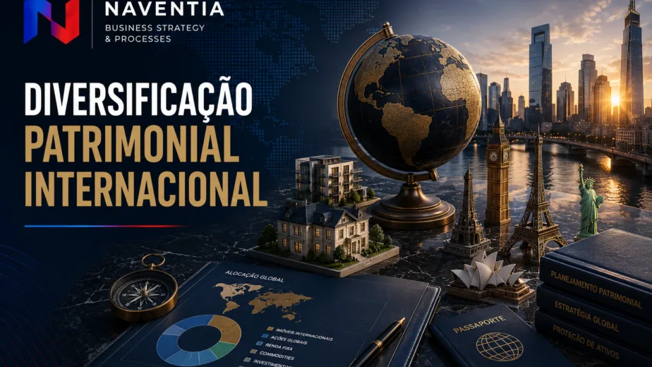 Diversificação patrimonial internacional para empresários com ativos, empresas e investimentos em diferentes países.