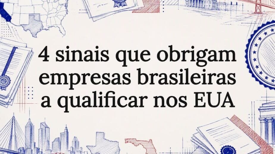 Ilustração decorativa sobre qualificação empresarial nos Estados Unidos