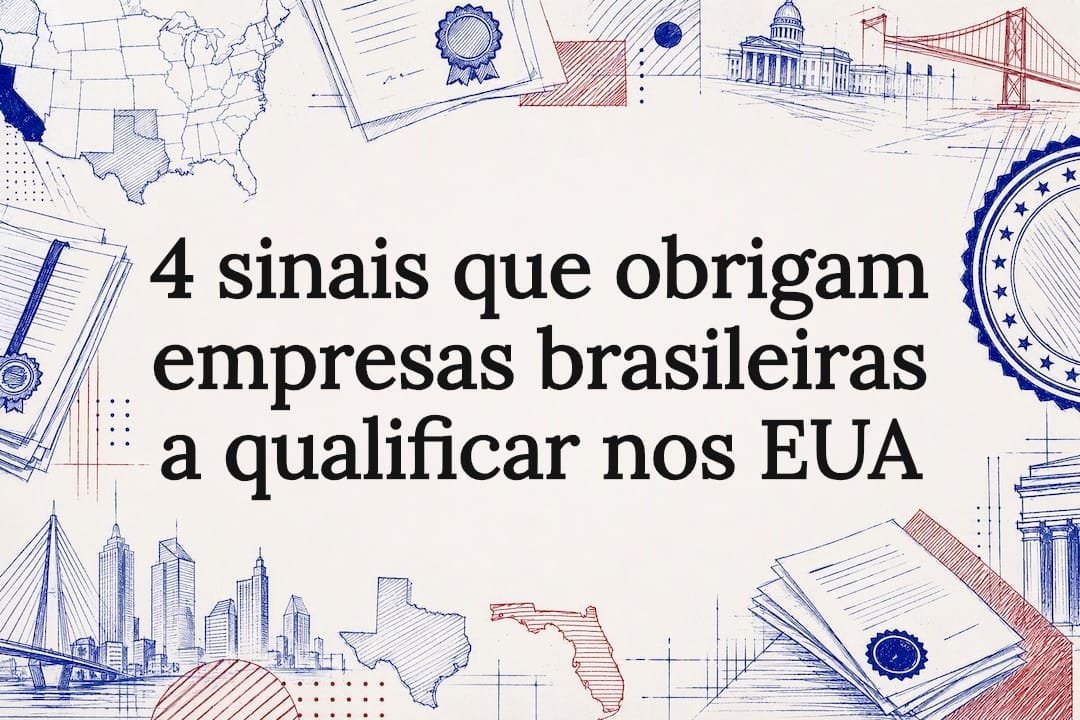 Ilustração decorativa sobre qualificação empresarial nos Estados Unidos