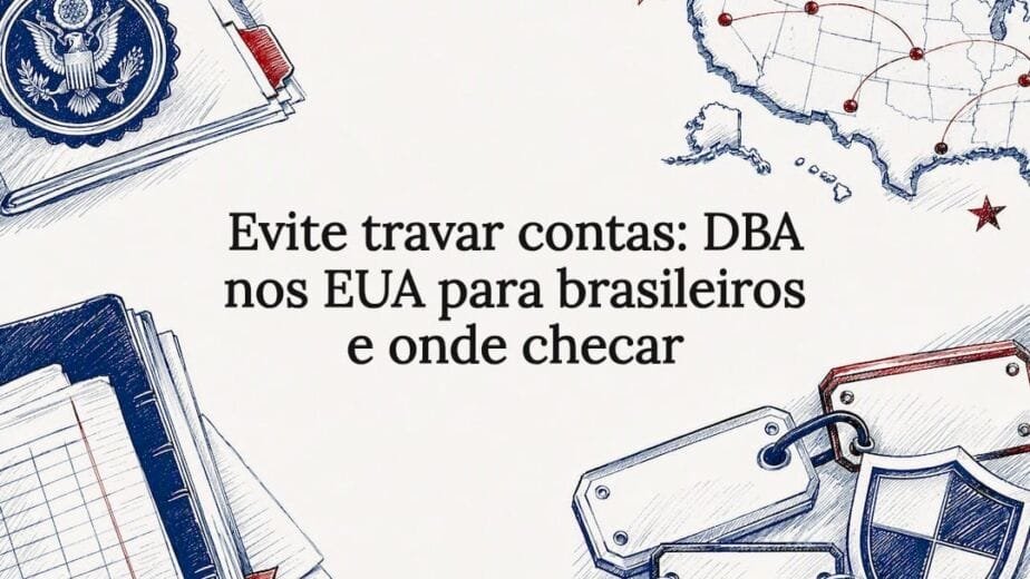 Ilustração do cartão de título DBA nos EUA