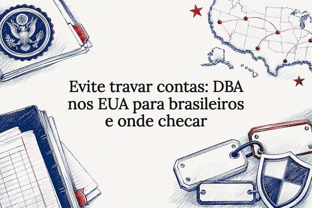 Ilustração do cartão de título DBA nos EUA