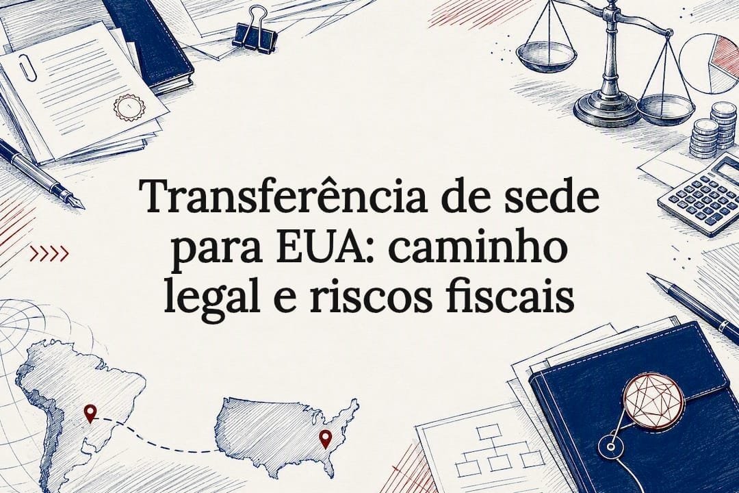Ilustração sobre Transferência de sede para EUA
