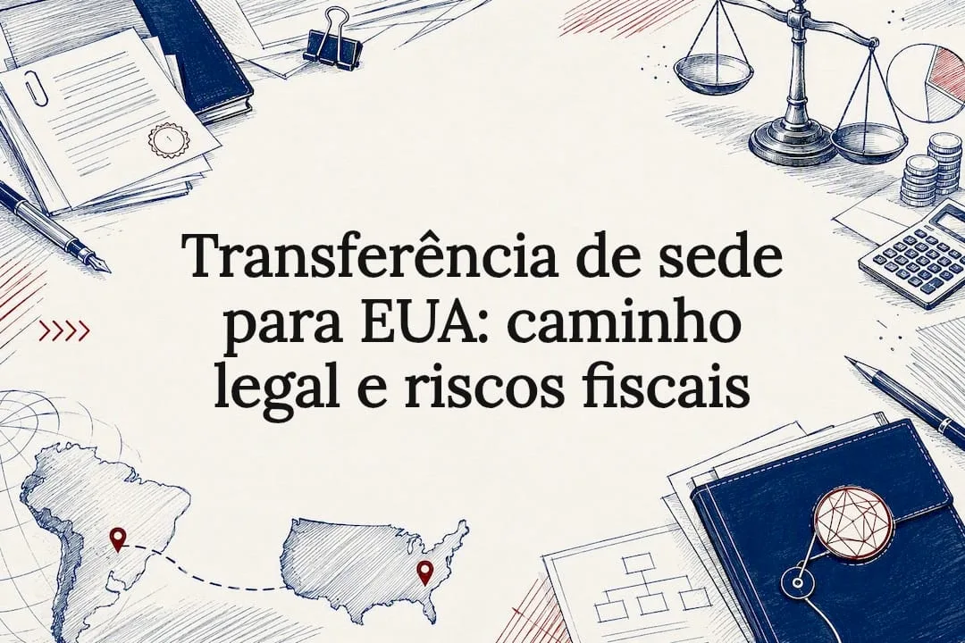 Ilustração sobre Transferência de sede para EUA
