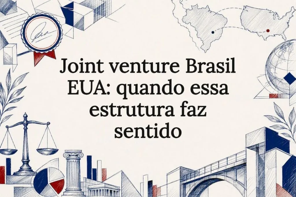 Home 2 Ilustração decorativa sobre parceria internacional - Joint venture Brasil EUA