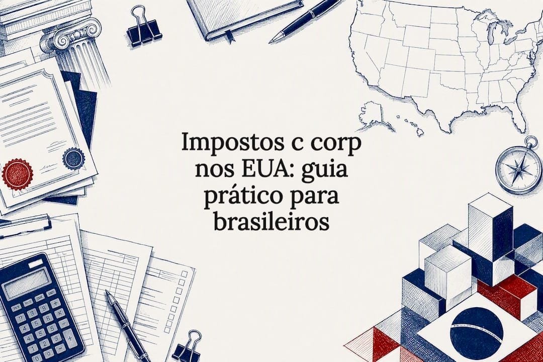Título ilustrado sobre impostos Impostos de uma Impostos c corp nos EUA