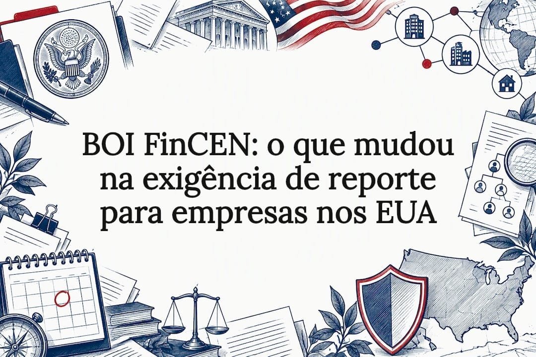 Cartão de título decorativo para artigo do BOI FinCEN