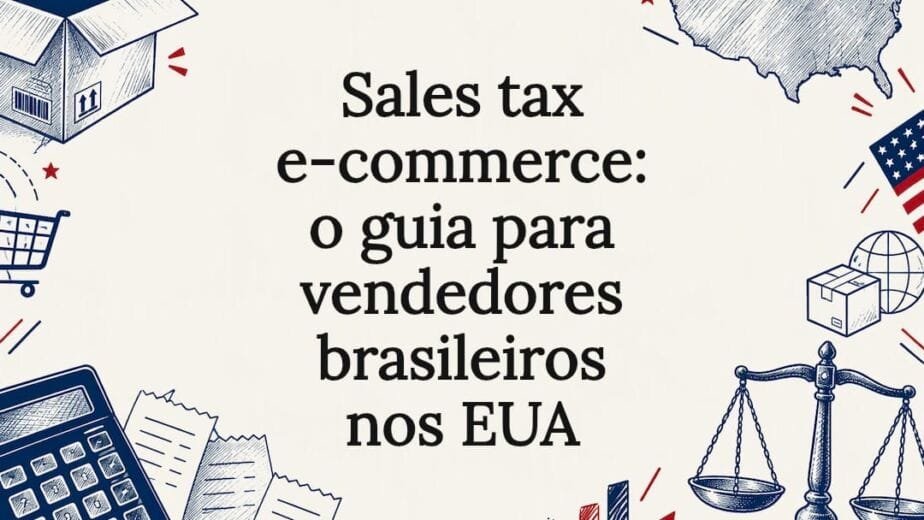 Card ilustrado sobre imposto sobre vendas no comércio eletrônico