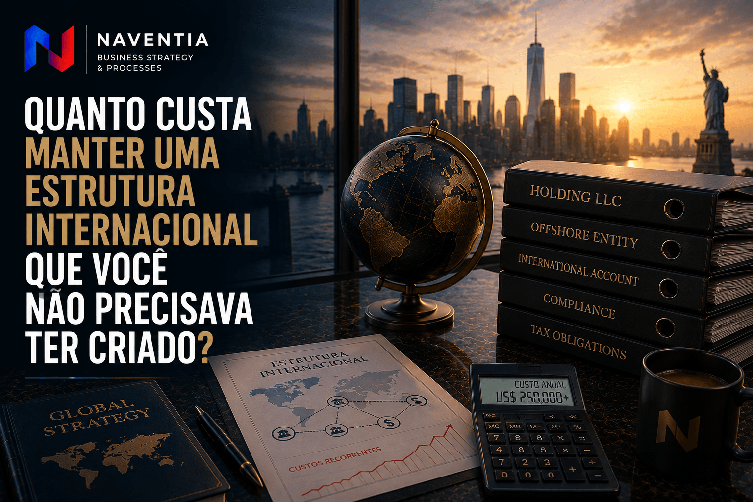 Estrutura patrimonial internacional com LLCs, holdings e trusts e os custos de manutenção e compliance.