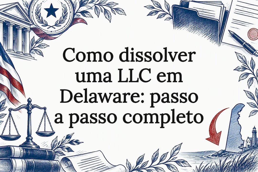 Ilustração decorativa sobre encerramento de LLC