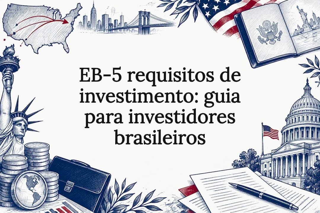 Card ilustrado com os requisitos do EB-5