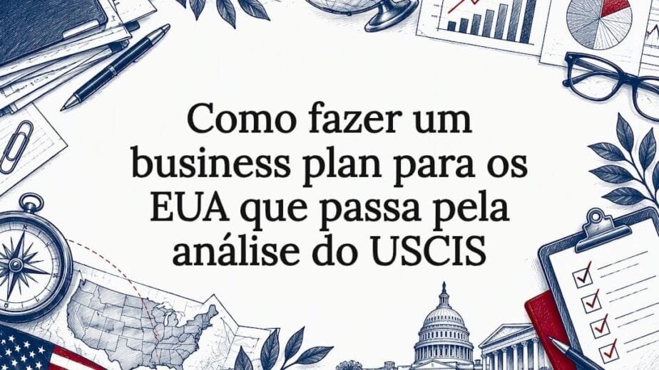 Capa ilustrada sobre plano de negócios para o USCIS