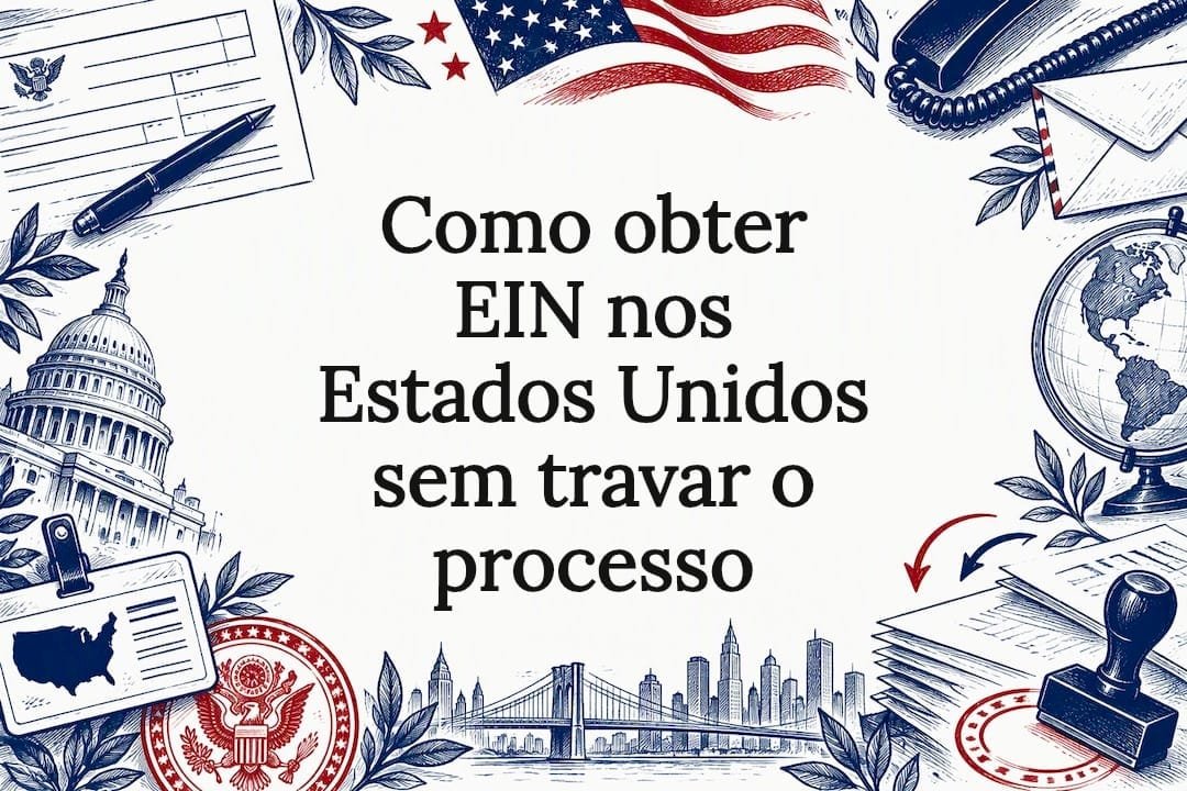 Ilustração decorativa sobre o processo de obtenção do EIN