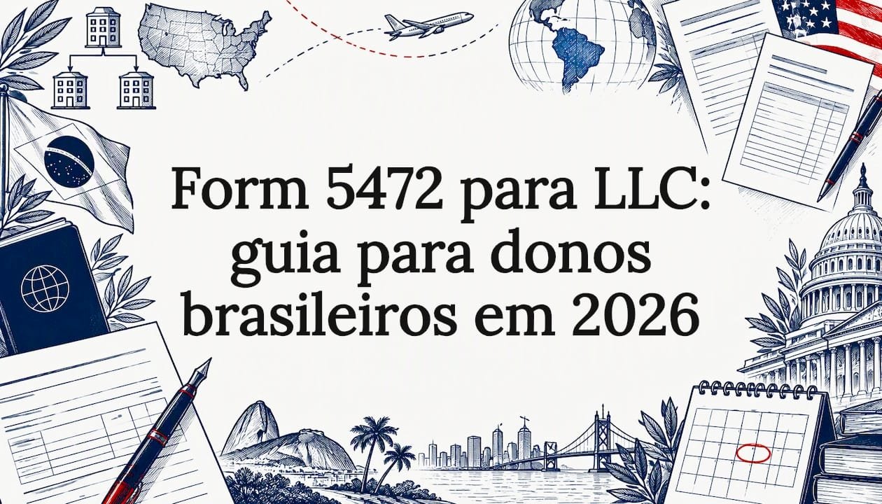 Ilustração decorativa para a capa sobre o Formulário 5472